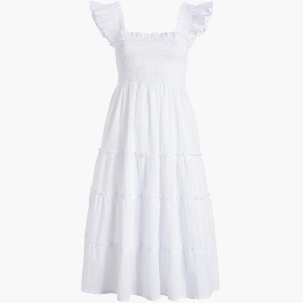 Hill House Ellie Nap Dress in Sheer White Swiss Dot